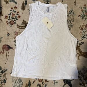 Fabletics Women's White Sleeveless muscle Tank Top XL
